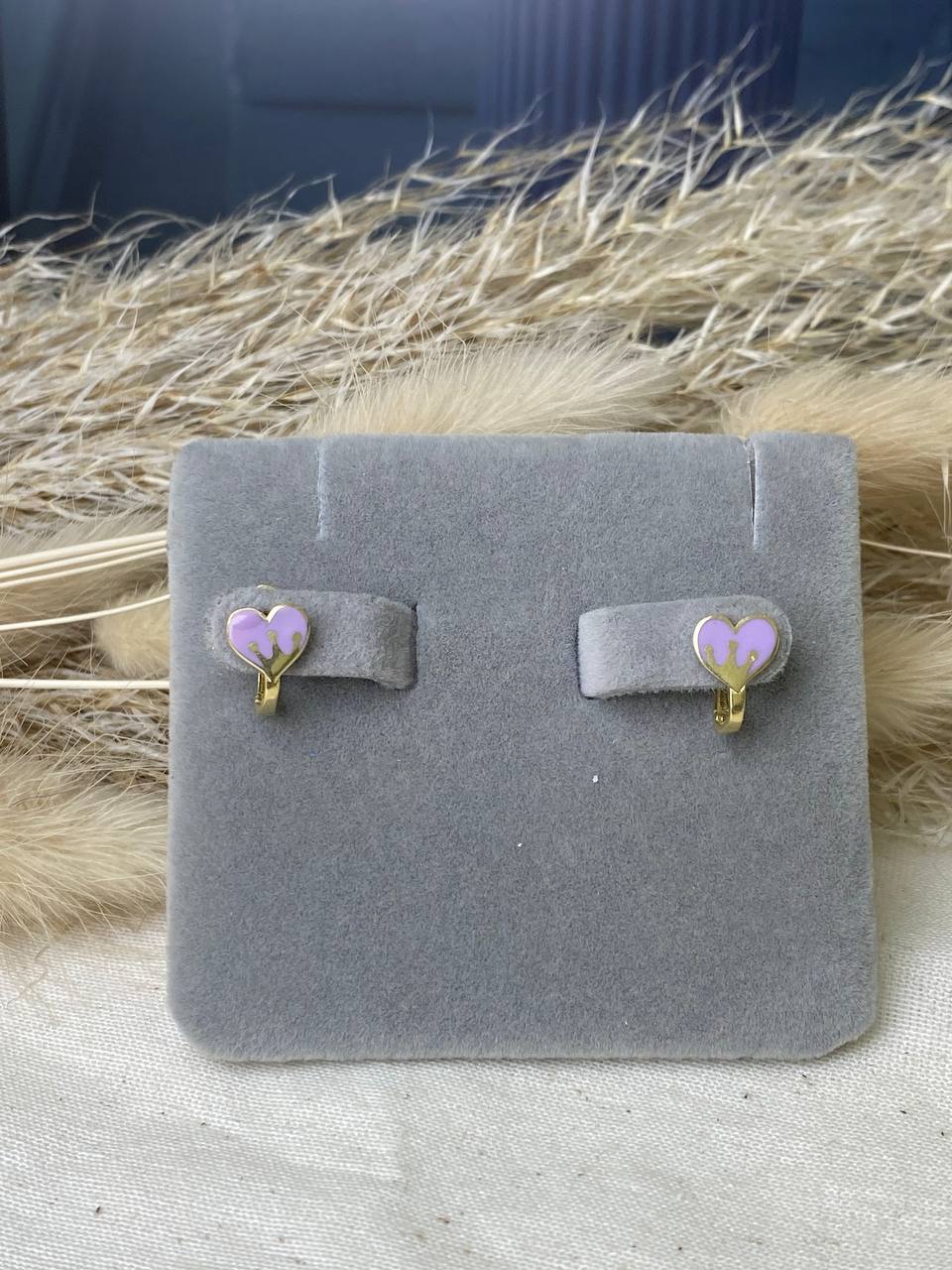 Серьги детские из желтого золота  585 пробы